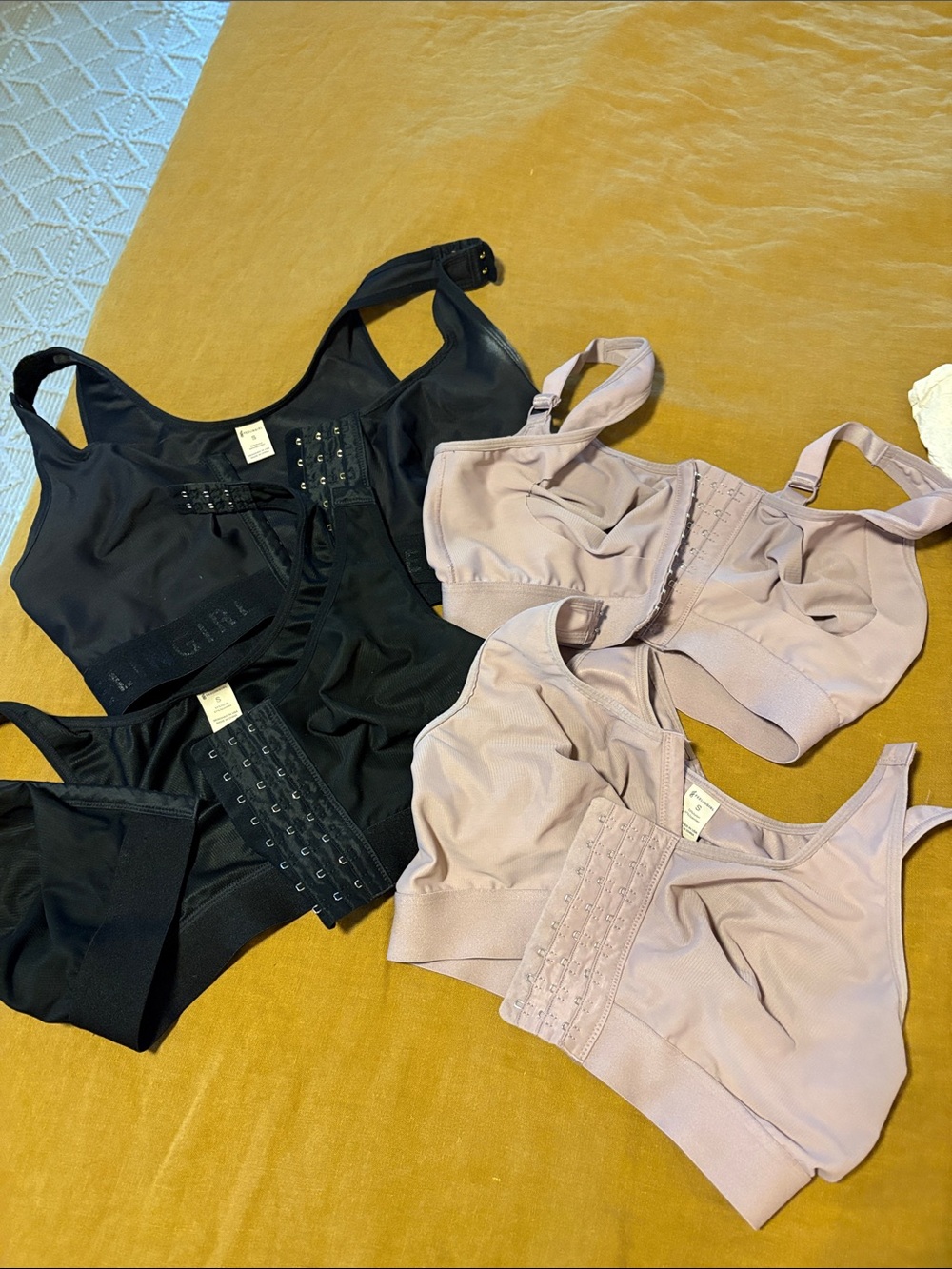 Supportive Front-Closure Bras in Black and Mauve